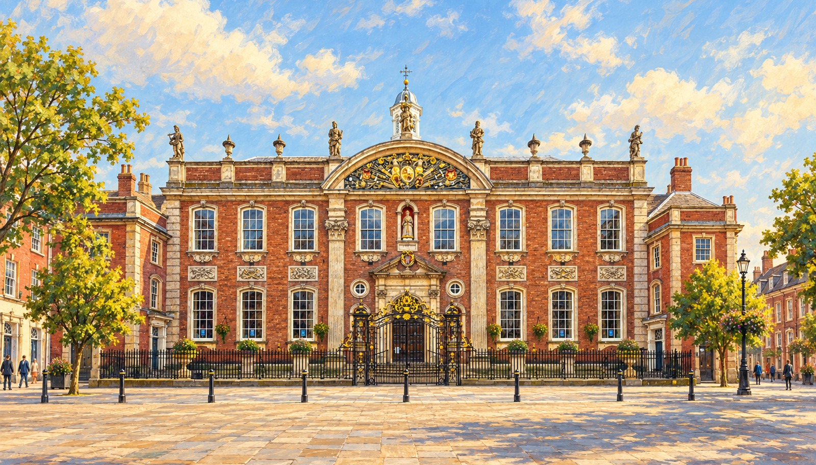 Artist's impression of Worcester Guildhall on the High Street